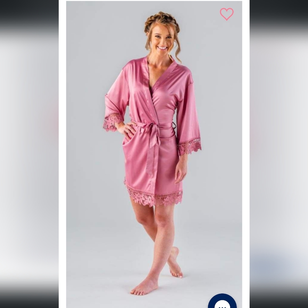 🎅Kennedy Blue Dusty Rose Silk Robe
